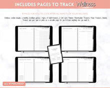 Load image into Gallery viewer, 2022 Digital Planner, 2022 Planner, 2022 Monthly, Weekly, GoodNotes Digital Journal Notebook, Fitness, Budget, Wellness, Goals, iPad Sticker | Mono