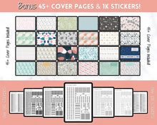 Load image into Gallery viewer, 2022 Digital Planner, 2022 Planner, 2022 Monthly, Weekly, GoodNotes Digital Journal Notebook, Fitness, Budget, Wellness, Goals, iPad Sticker | Mono