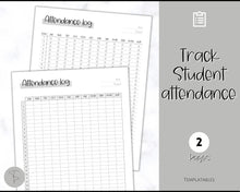 Load image into Gallery viewer, Attendance Tracker Sheet | Printable Attendance Record Log for Students | Mono