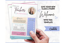 Load image into Gallery viewer, Meet the Teacher Template | Editable Introduction letter for Teachers | Pink
