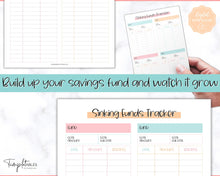 Load image into Gallery viewer, Sinking Funds Tracker BUNDLE | Printable Savings, Budget & Finance Trackers | Colorful Sky