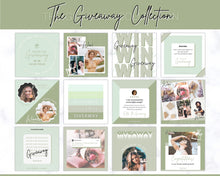 Load image into Gallery viewer, Instagram GIVEAWAY Templates | Social Media Post & Story Engagement Templates for Small Businesses | Green
