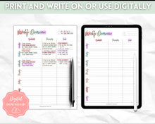 Load image into Gallery viewer, College Student Weekly Planner Schedule | Academic Class Organizer 2023 | Pastel Rainbow