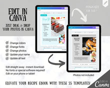 Load image into Gallery viewer, Recipe Cookbook Template | Editable Canva Digital eBook | Farmhouse Mono