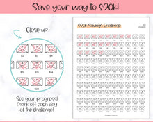 Load image into Gallery viewer, 20k 100 Envelope Challenge Printable, 20000 Savings Tracker, 100 Day Challenge, Cash Envelopes, Money Saving, Save, Budget Envelope, Finance, 20000 | Colorful Sky