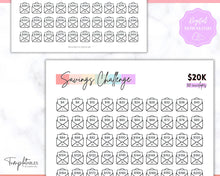 Load image into Gallery viewer, 20k 100 Envelope Challenge Printable, 20000 Savings Tracker, 100 Day Challenge, Cash Envelopes, Money Saving, Save, Budget Envelope, Finance, 20000 | Pastel Rainbow