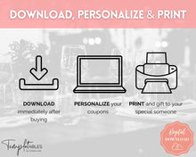 Load image into Gallery viewer, Editable Love Coupon Book for Valentines | Printable DIY Coupon Book for Him and Her | Personalized Valentines, Anniversary, Birthday Gift | Pink