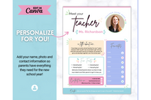 Load image into Gallery viewer, Meet the Teacher Template | Editable Introduction letter for Teachers | Pink