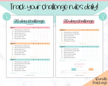 Load image into Gallery viewer, EDITABLE 30 Day Challenge Tracker | 30 Day Habit Tracker Printable, Weight Loss Journal, Fitness Planner | Colorful Sky