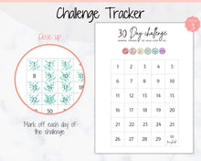 Load image into Gallery viewer, 30 Day Habit Tracker Printable | EDITABLE 30 Day Self Care Fitness Challenge | Pastel Rainbow
