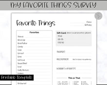 Load image into Gallery viewer, Get To Know Me Printable Game |  Get To Know You Ice Breaker Game | Employee Favorite Things, Team Building, Christmas Party | Sky Mono