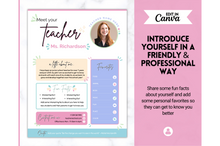 Load image into Gallery viewer, Meet the Teacher Template | Editable Introduction letter for Teachers | Pink
