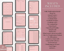 Load image into Gallery viewer, Digital Manifestation & Affirmation Journal | GoodNotes Law of Attraction, Vision Board & Mindfulness Planner | Pink