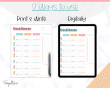 Load image into Gallery viewer, Colorful Meal Planner | Weekly Food Diary, Meal Tracker Printable, Daily Food Journal & Shopping List | Colorful Sky