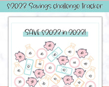 Load image into Gallery viewer, Save 2023 in 2023 Savings Tracker | 2k Savings Challenge Printable | Sky