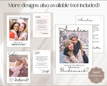 Load image into Gallery viewer, Bridesmaid Proposal Card EDITABLE Template | Add your PHOTO to your Bridesmaid Invite, Bridal Maid of Honor Template | Style 2