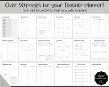Load image into Gallery viewer, TEACHER Planner  Printable - 50+ pg BUNDLE | Academic Lesson Planner Template | Mono