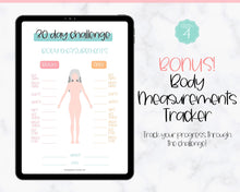 Load image into Gallery viewer, EDITABLE 30 Day Challenge Tracker | 30 Day Habit Tracker Printable, Weight Loss Journal, Fitness Planner | Colorful Sky