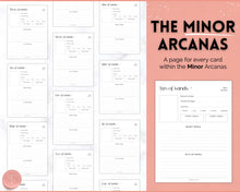 Load image into Gallery viewer, Tarot Journal, 100+ Pg Printable Tarot Planner Workbook, Daily Card Reading, Tarot Spreads, Tarot Deck Notebook, Witch, Grimoire, Oracle | Mono