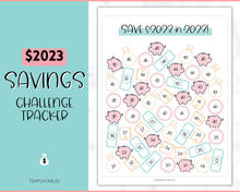 Load image into Gallery viewer, Save 2023 in 2023 Savings Tracker | 2k Savings Challenge Printable | Sky