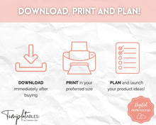 Load image into Gallery viewer, Product Planner Template Printable | Digital Small Business Product Planner | Mono