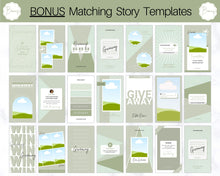 Load image into Gallery viewer, Instagram GIVEAWAY Templates | Social Media Post & Story Engagement Templates for Small Businesses | Green
