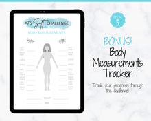 Load image into Gallery viewer, EDITABLE 75 SOFT Challenge Tracker | 75soft Printable Challenge, Fitness & Health Planner | Blue Watercolor