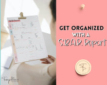 Load image into Gallery viewer, SBAR Nurse Brain Report Sheet | ICU Nurse Report, RN Nursing, New Grad, Patient Assessment, Printable Template | Sky Colorful