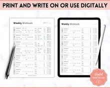 Load image into Gallery viewer, Workout Tracker BUNDLE | Fitness, Exercise & Weight loss Planner | Mono