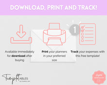 Load image into Gallery viewer, FREE - Expense Tracker Bundle | Income, Savings, Budget, Bill & Spending Tracker for Personal Finance | Pastel Rainbow