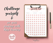 Load image into Gallery viewer, Pounds Lost Tracker Bundle - 10 20, 30, 50, 100 lbs Printable Weight Loss Printables | Pink Watercolor