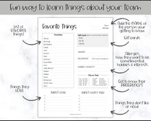 Load image into Gallery viewer, Get To Know Me Printable Game |  Get To Know You Ice Breaker Game | Employee Favorite Things, Team Building, Christmas Party | Sky Mono