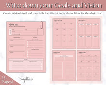 Load image into Gallery viewer, Manifestation & Affirmation Journal | Law of Attraction, Vision Board & Mindfulness Printables | Pink