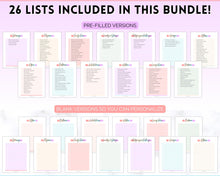 Load image into Gallery viewer, Cleaning Checklist, Printable Room by room Cleaning Cards | Family & Kids Cleaning Schedule Planner & Tracker | Pastel Rainbow