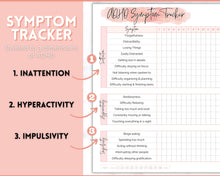 Load image into Gallery viewer, ADHD Symptom Tracker, Behavior & Hygiene Tracker BUNDLE | Pink Watercolor