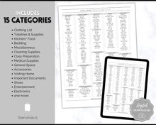 Load image into Gallery viewer, College Packing List Printable | Back to School Moving Checklist for Students, Google Sheets | Mono