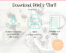 Load image into Gallery viewer, EDITABLE 30 Day Challenge Tracker | 30 Day Habit Tracker Printable, Weight Loss Journal, Fitness Planner | Colorful Sky