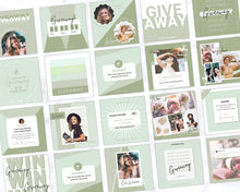Load image into Gallery viewer, Instagram GIVEAWAY Templates | Social Media Post & Story Engagement Templates for Small Businesses | Green