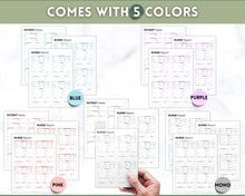 Load image into Gallery viewer, 4 Patient Nurse Report Sheet to Organize your Shifts | Nurse Brain Sheet, ICU Nurse Report Patient Assessment Template | Green