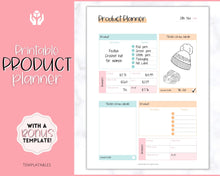 Load image into Gallery viewer, Product Planner Template Printable | Digital Small Business Product Planner | Colorful Sky