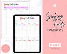 Load image into Gallery viewer, Sinking Funds Tracker BUNDLE | Printable Savings, Budget & Finance Trackers | Pastel Rainbow