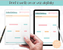 Load image into Gallery viewer, Patient History Sheet for Nursing School | Medical History Printable Report Sheet for Medical Students | Colorful Sky