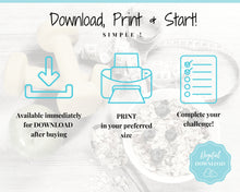 Load image into Gallery viewer, EDITABLE 75 SOFT Challenge Tracker | 75soft Printable Challenge, Fitness & Health Planner | Blue Watercolor