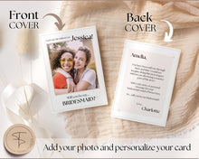 Load image into Gallery viewer, Bridesmaid Proposal Card EDITABLE Template | Add your PHOTO to your Bridesmaid Invite, Bridal Maid of Honor Template | Style 3
