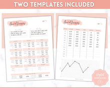 Load image into Gallery viewer, Annual Budget Tracker | Bill, Expenses, Income & Savings Tracker | Pink Watercolor