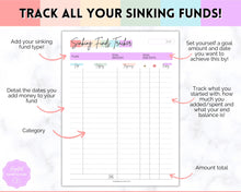 Load image into Gallery viewer, Sinking Funds Tracker BUNDLE | Printable Savings, Budget & Finance Trackers | Pastel Rainbow