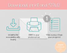 Load image into Gallery viewer, Save 2023 in 2023 Savings Tracker | 2k Savings Challenge Printable | Sky