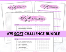 Load image into Gallery viewer, EDITABLE 75 SOFT Challenge Tracker | 75soft Printable Challenge, Fitness & Health Planner | Purple Watercolor