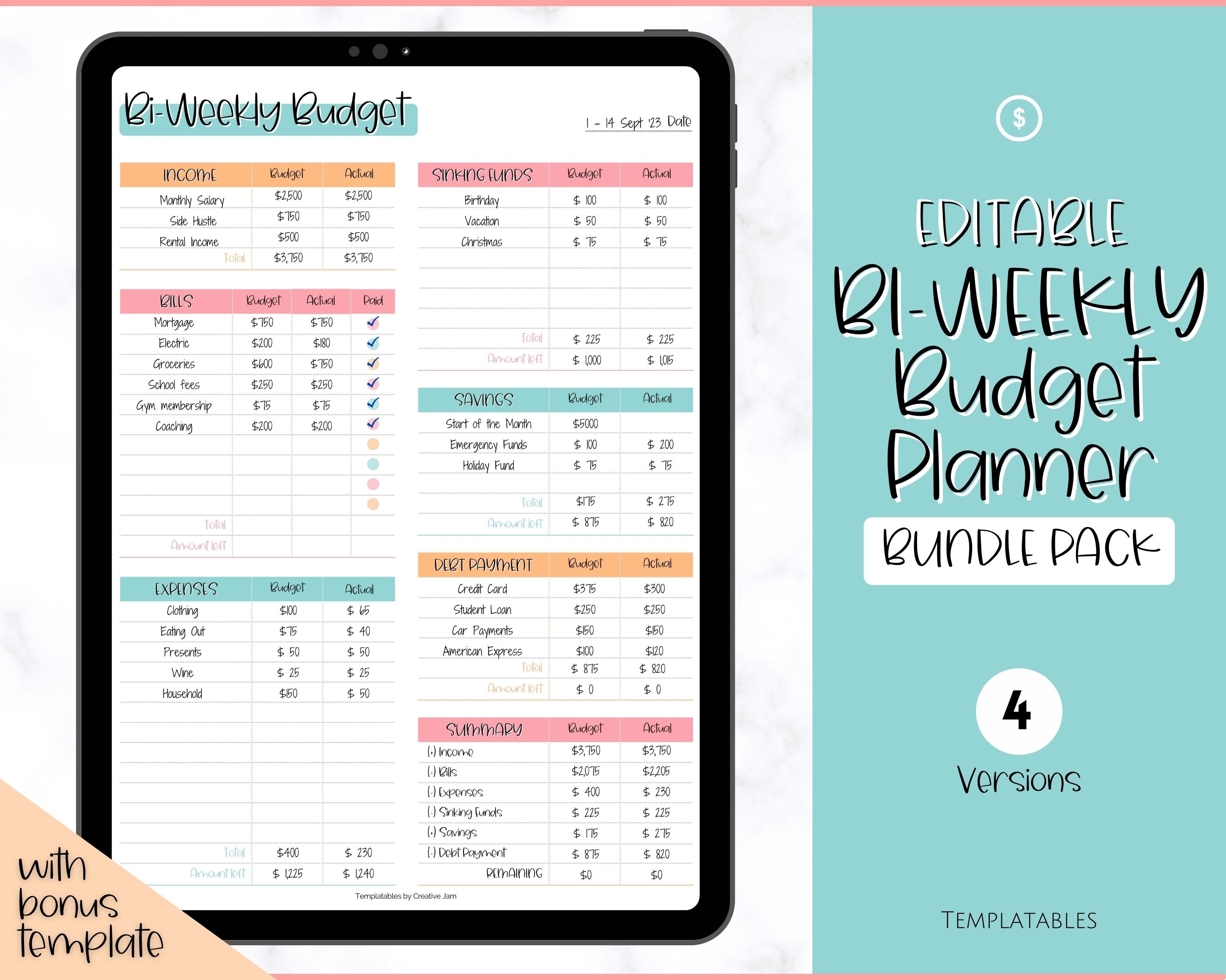 Weekly Budget Template Excel