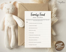 Load image into Gallery viewer, Family Feud Baby Shower Games Printable | Trivia Activity for Woodland, Boho, Neutral Theme Baby Showers